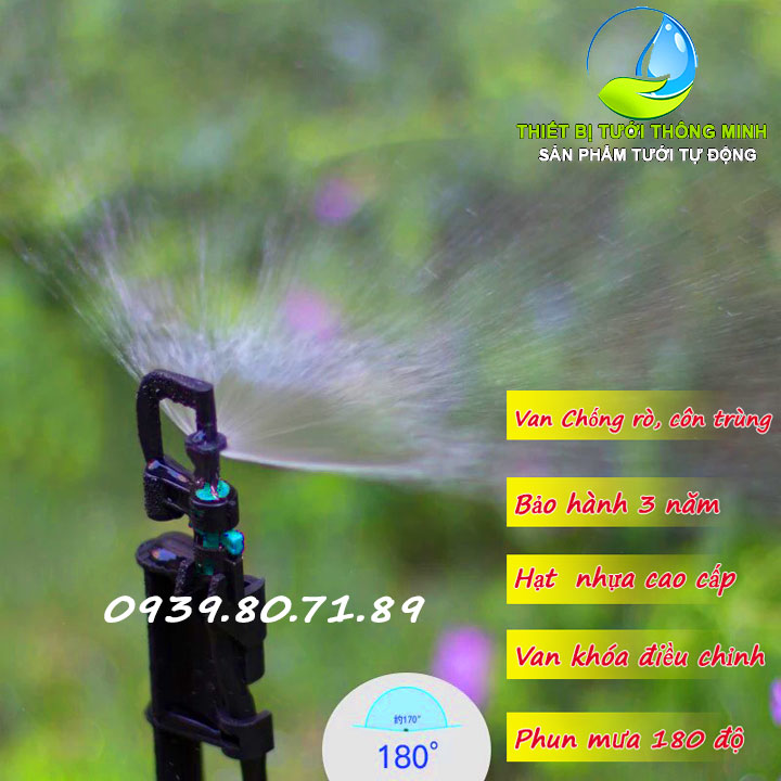 Đầu tưới phun mưa xòe 180 độ Mini sprinkler PRO-3