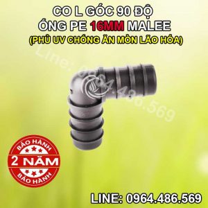 Co L nối ống 16mm pe Malee
