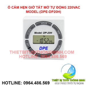 Ổ cắm hẹn giờ vuông DPE DP-20H (20 chương trình, 220VAC)